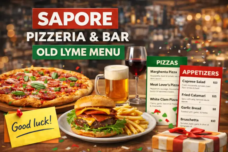 Sapore Pizzeria & Bar Old Lyme Menu