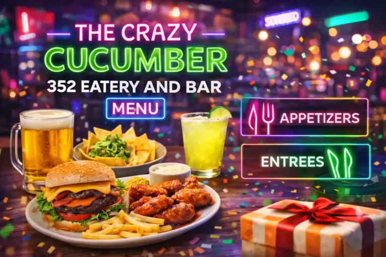 The Crazy Cucumber 352 Eatery And Bar Menu
