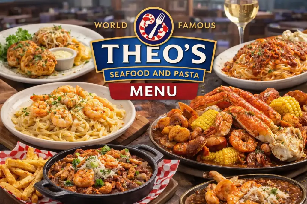 World Famous Theo's Seafood And Pasta Menu